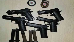 Bekçilerden kaçan şüphelinin üstünden 5 tane tabanca çıktı