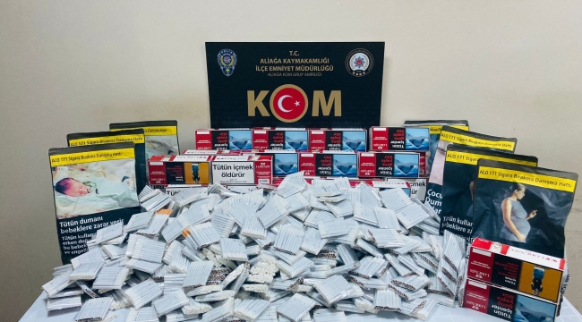 İzmir'de polisten kaçak sigara tütünü operasyonu