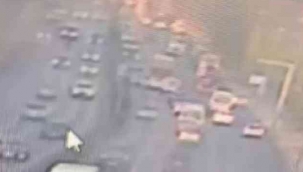 savcı ve kızlarının yaralandığı kaza anı kamerada