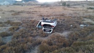 Aliağa'da otomobil takla attı