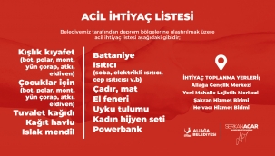 Aliağa Belediyesi'nden Yardım Kampanyası