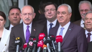 CHP Genel Başkanı Kılıçdaroğlu, DSP Genel Başkanı Aksakal'ı ziyaret etti.