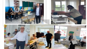 Aliağa siyasi parti ilçe başkanları oylarını kullanıyor !