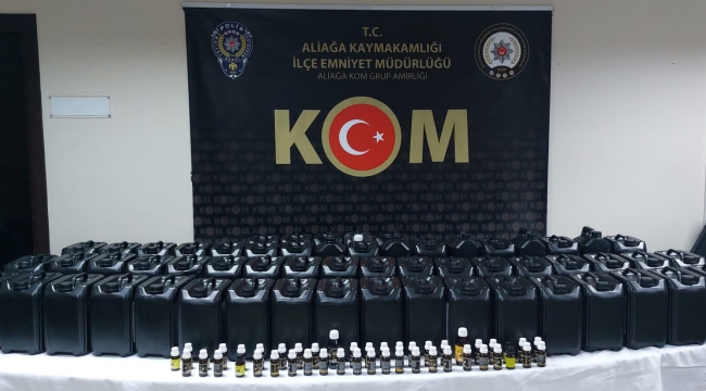 Bergama da, sahte olduğu değerlendirilen 290 litre etil alkol ele