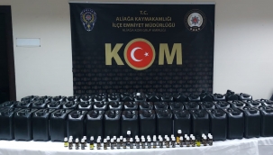 Bergama da, sahte olduğu değerlendirilen 290 litre etil alkol ele