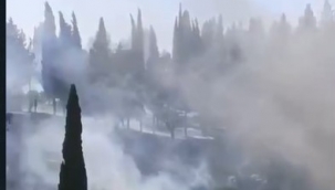 Menemen'de Makilik alanda çıkan yangın eve sıçradı