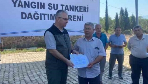 İzmir ve Manisalı muhtarlara orman yangını için su tankı teslim edildi