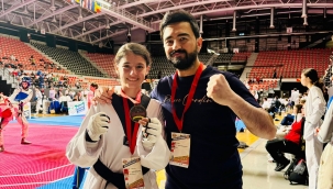  Aliağalı Taekwondocu Derya Üzüldü Makedonya'da Bronz Madalya Kazandı