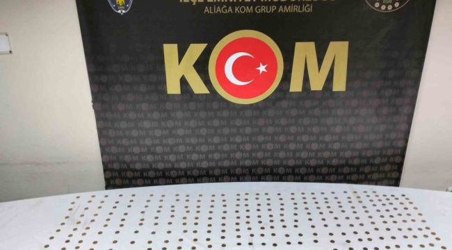 Menemen 'de 340 adet sikke ele geçirildi