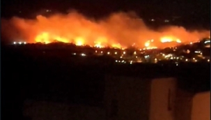 Candarlı'daki yangına havadan ve karadan müdahale ediliyor