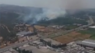 İzmir'de ormanlık alanda yangına havadan ve karadan müdahale başladı