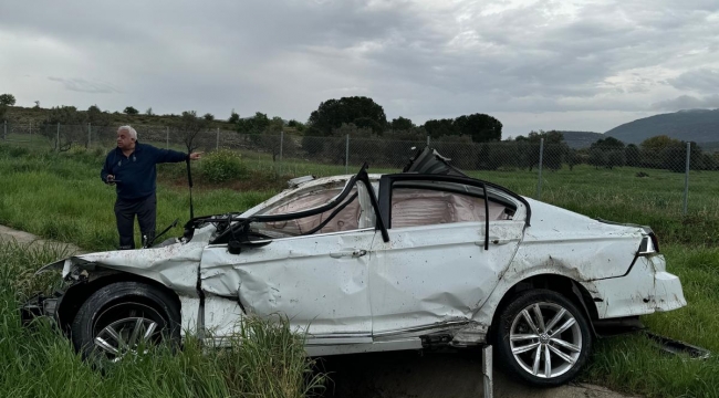 İzmir Aliağa'da Otomobil Takla Attı: 1 Ölü, 5 Yaralı 