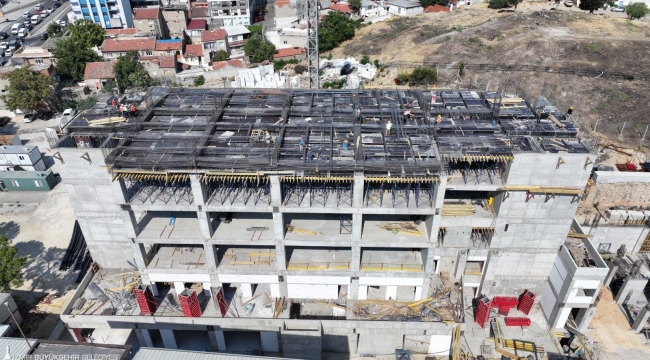 Eşrefpaşa Hastanesi inşaatı beşinci kata ulaştı