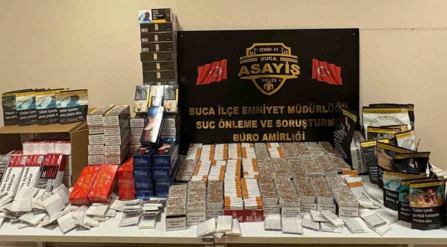 İzmir'de kaçak sigara ve tütün operasyonu