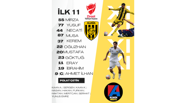 Aliağa FK'nin Kupadaki 11'i Belli Oldu!