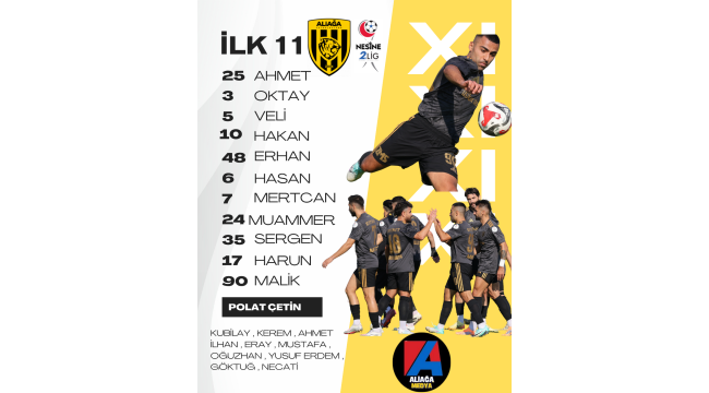 Aliağa FK'nin1461 Trabzon FK karşısındaki ilk 11'i belli oldu!