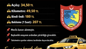 İzmir'de taksilerin indi bindi ücreti 180 lira oldu