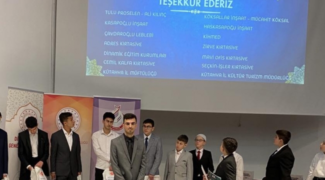 Kur'an-ı Kerim'i Güzel Okuma Yarışmasında Ege Bölge Birincisi Aliağa'dan 
